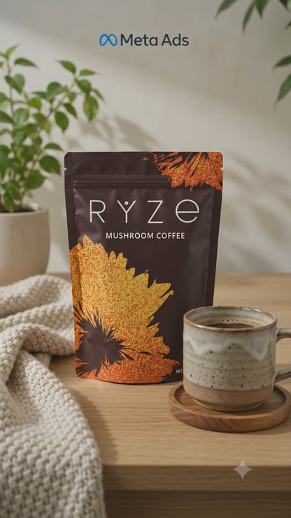 RYZE cafe en polvo con hongos